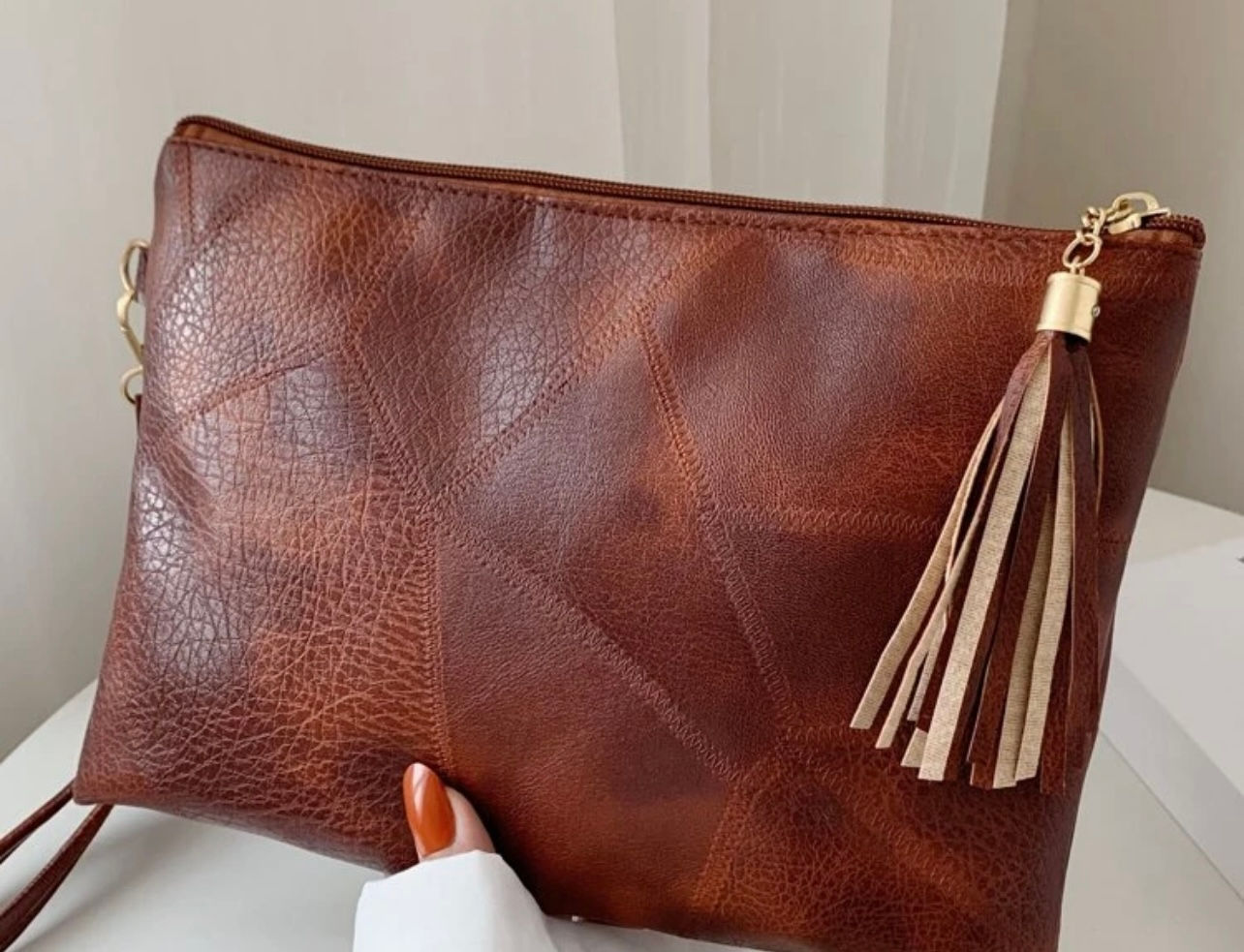 COZY BROWN ENVELOPE PURSE