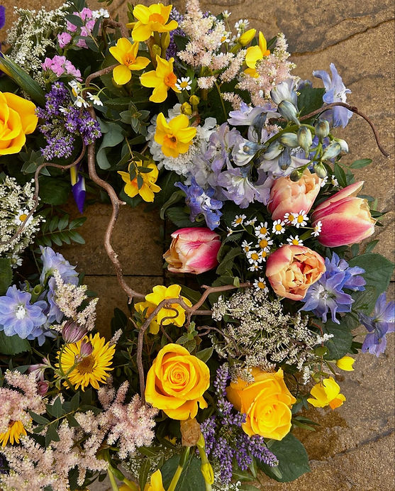 spring wreath tribute