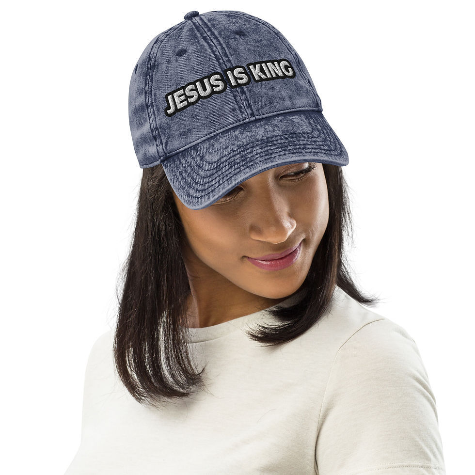 Thumbnail: Jesus is King Vintage Cotton Twill Cap