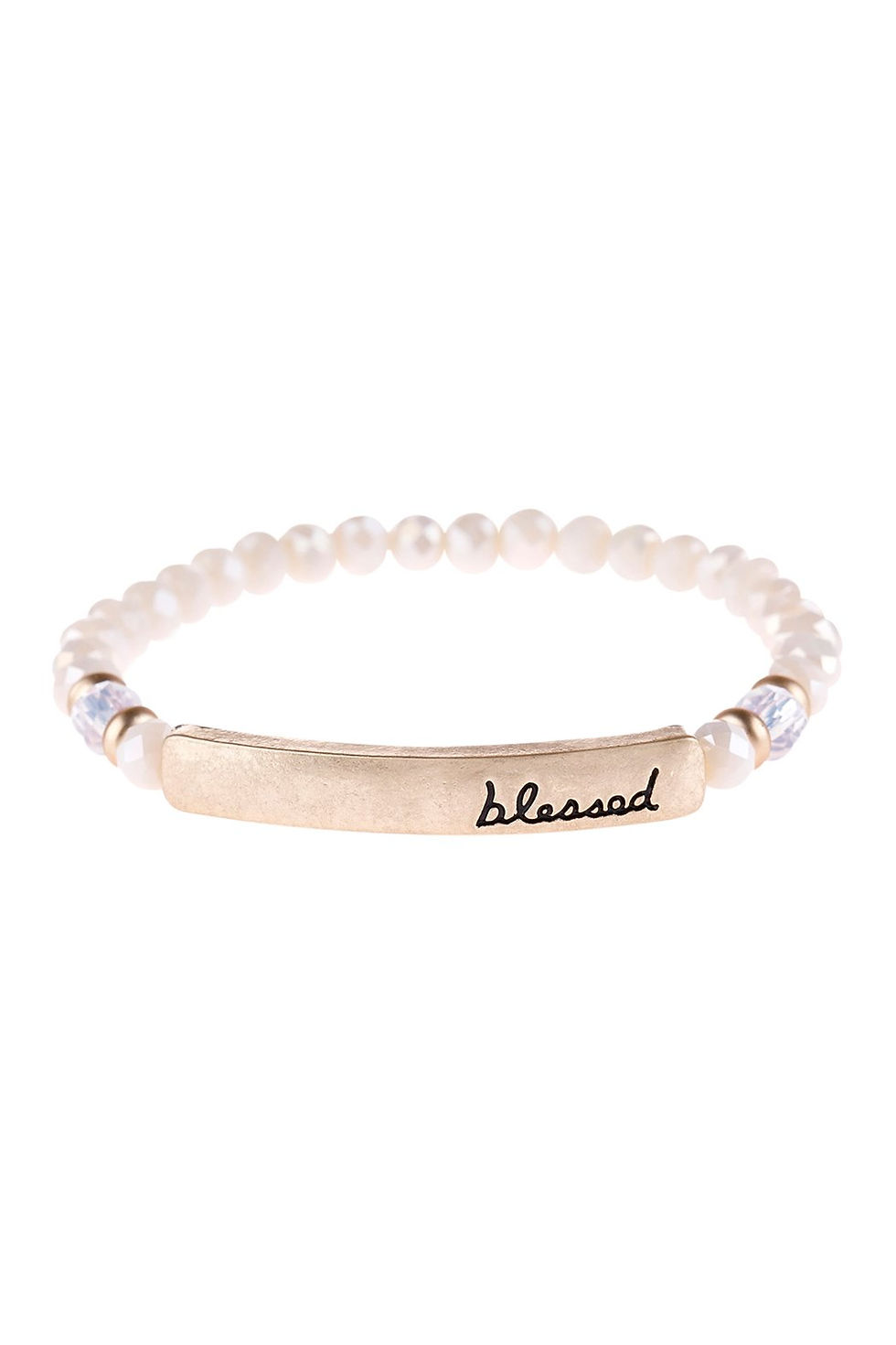 Μικρογραφία: "Blessed" Rondelle Beads Stretchable Bracelet