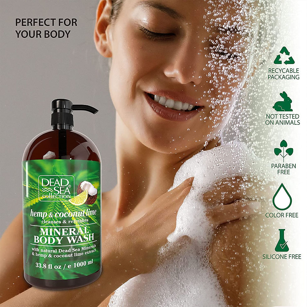 Miniatyrbilde: 100% Natural Hemp and Coconut Lime Moisturizing Mineral Body Wash Set of 2