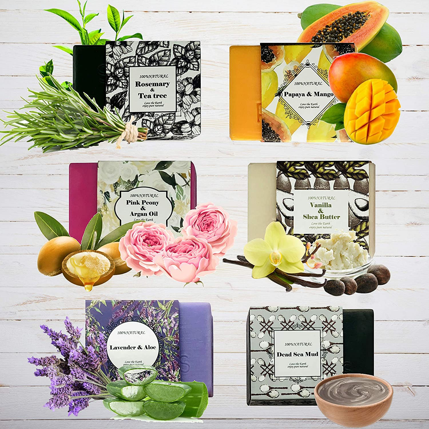 Artisan Crafted Essential Oil Soap Bars 6 pack