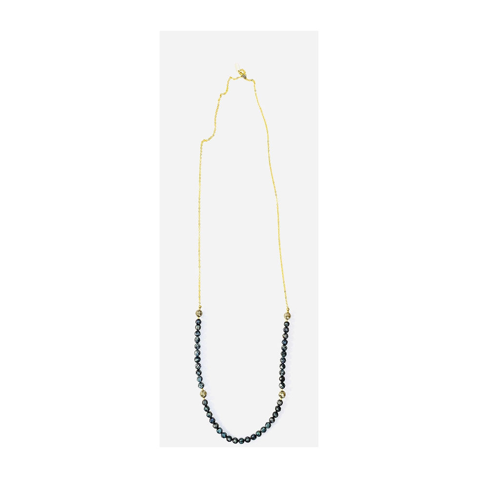 Thumbnail: Stone & Bead Petite Necklace 22in No Clasp (3 Colors)