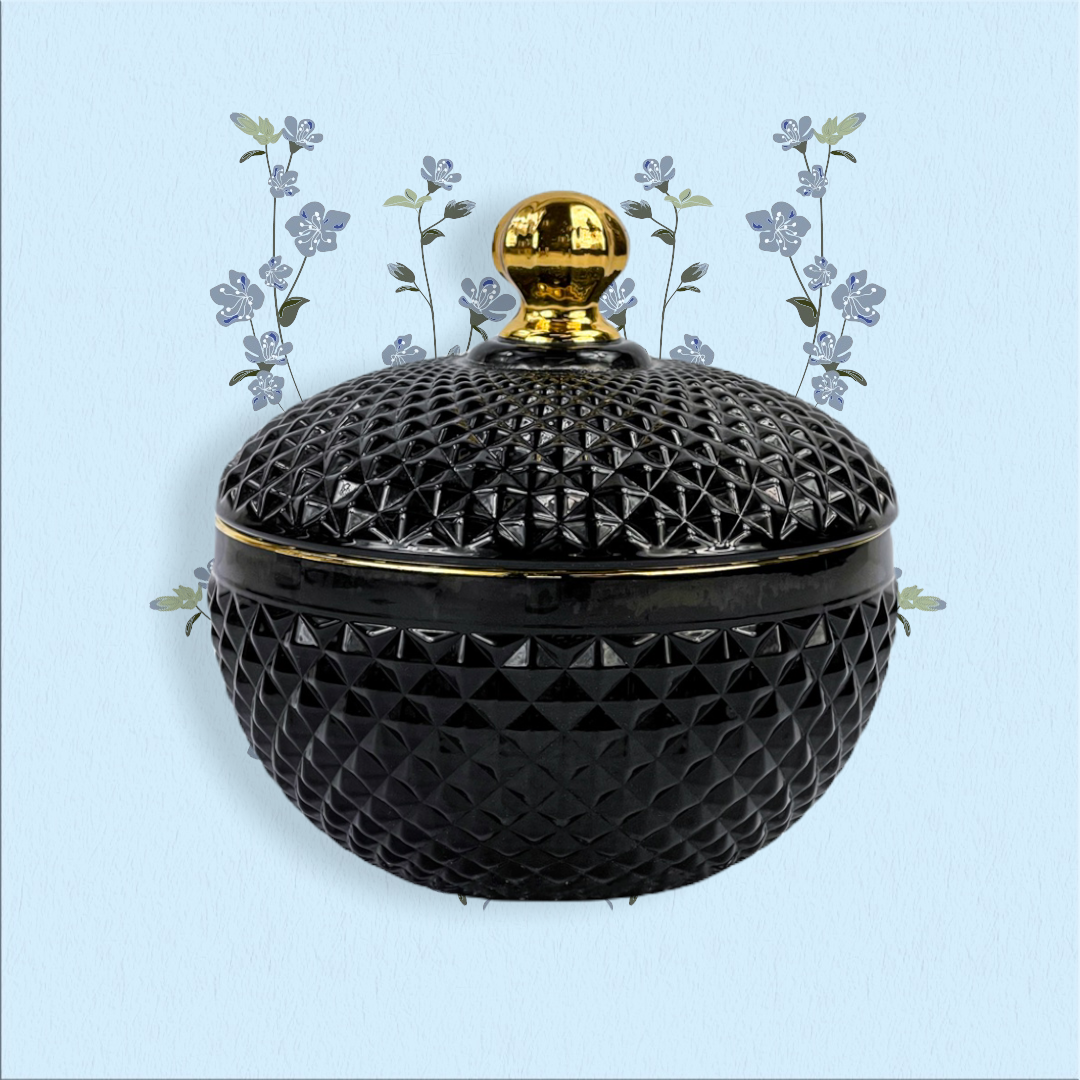 Lux OPIY Soy Candle With Modern Black Studded Holder