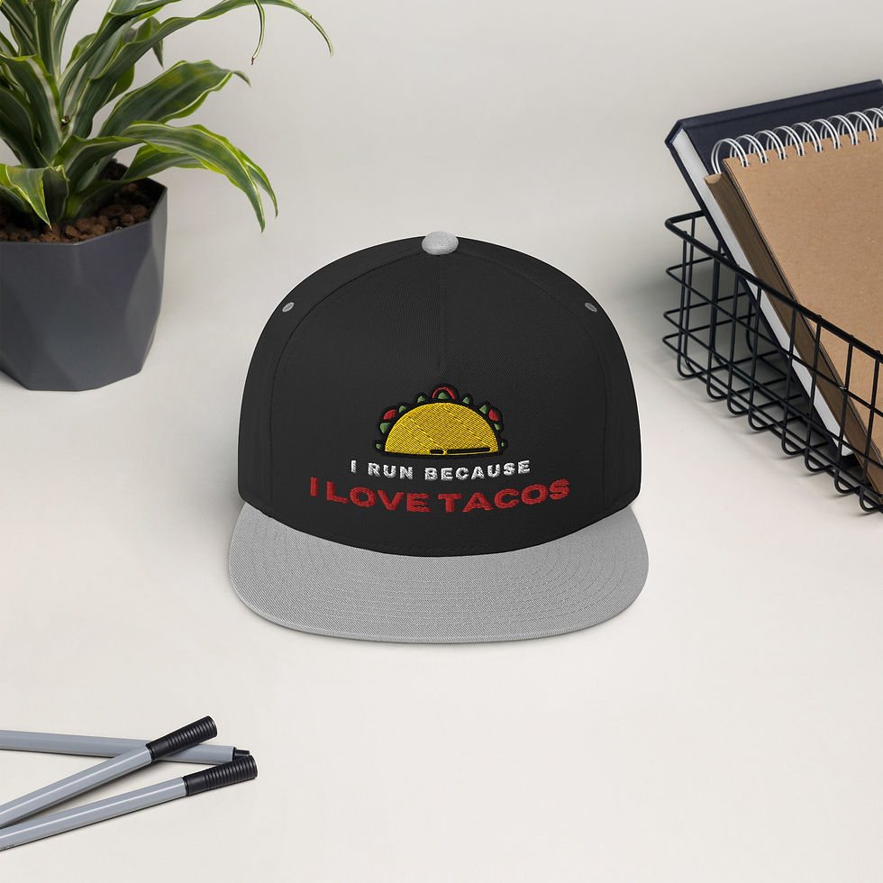 Thumbnail: I Run Because I Love Tacos Flat Bill Hat