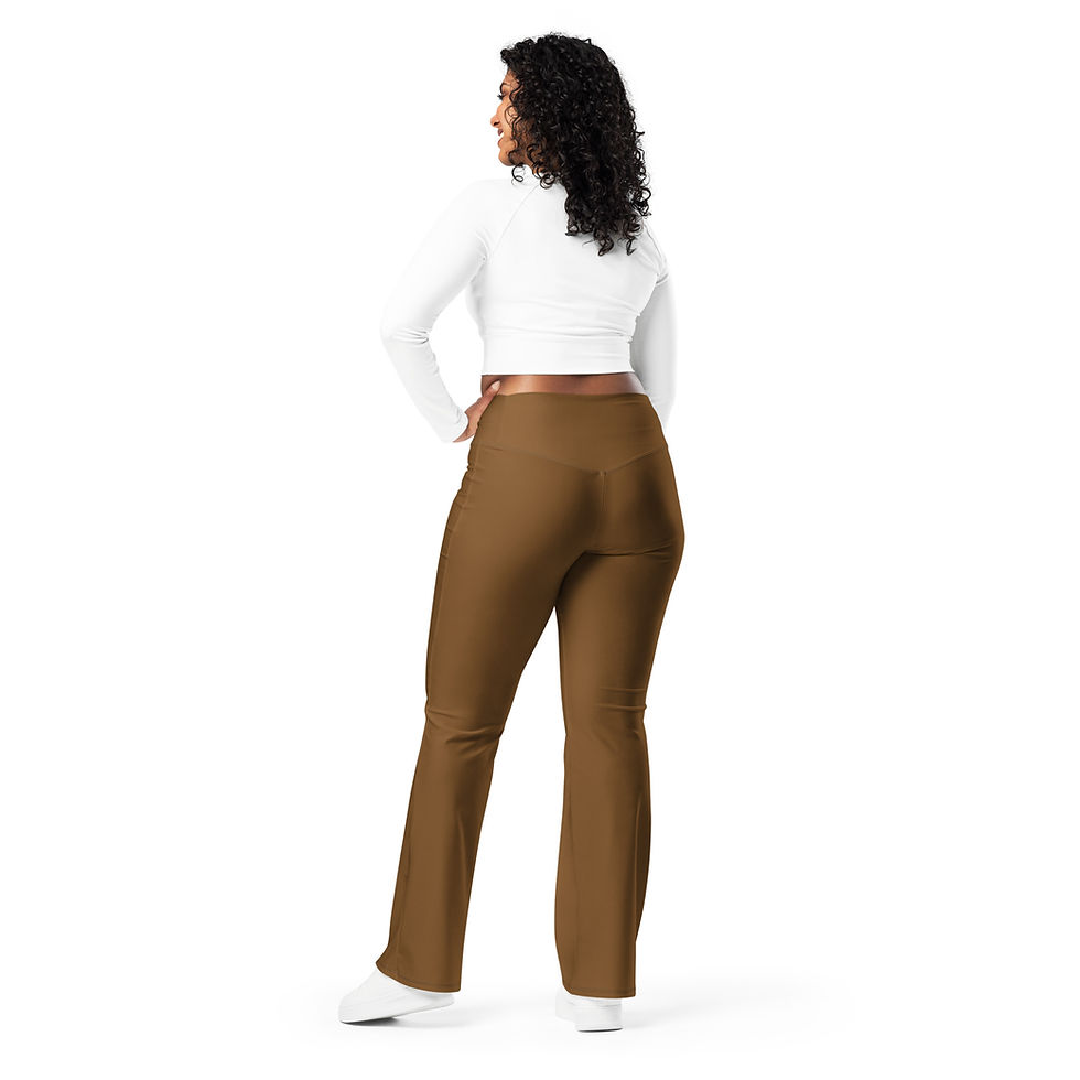Thumbnail: Hot Cocoa Brown Flare Leggings