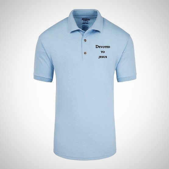 Miniatyrbilde: Mens DryBlend™Jersey Sport Shirt (Devoted to Jesus)