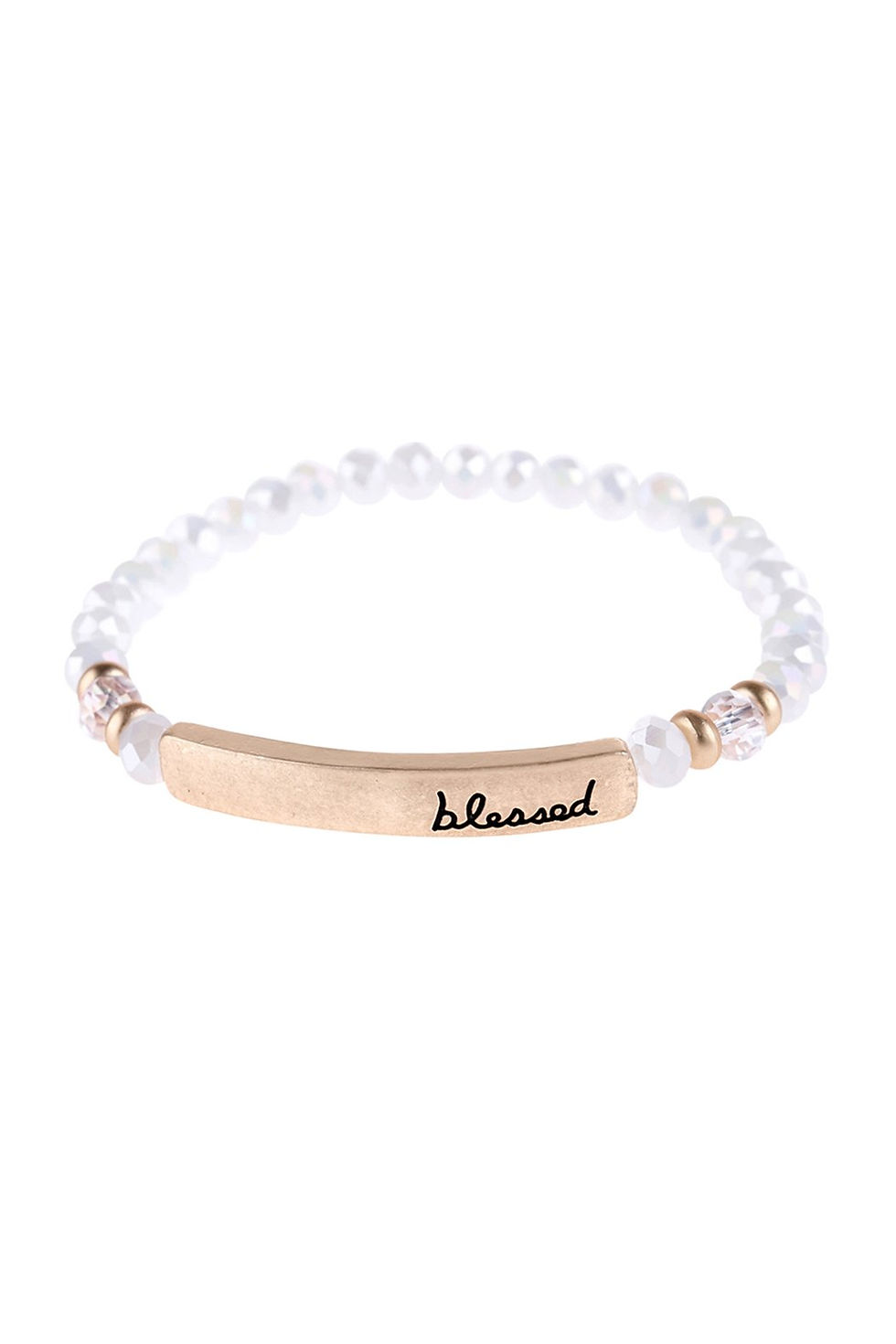 Μικρογραφία: "Blessed" Rondelle Beads Stretchable Bracelet