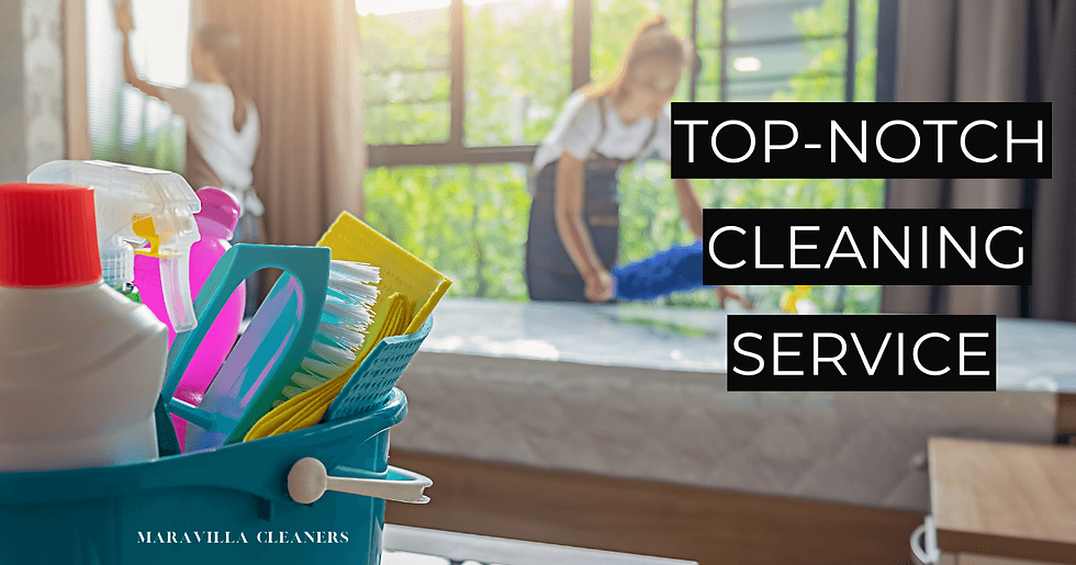 Cleaning Supplies and Cleaners taking care of a home cleaning, we are Maravilla Cleaners.