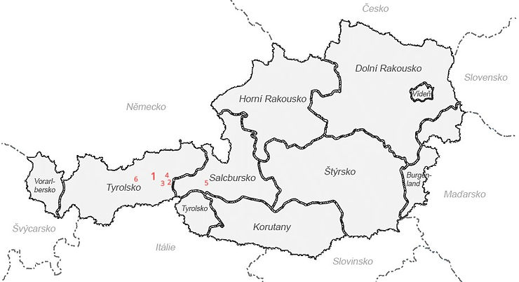 Mapa Zillertal Areny