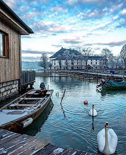 Jezero Attersee v létě