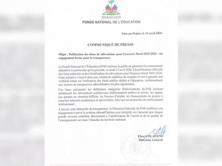 Le FNE dévoile la liste complète des bénéficiaires de subventions scolaires de cette année