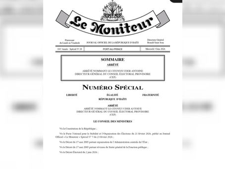 Uder Antoine nommé officiellement Directeur général du Conseil électoral provisoire