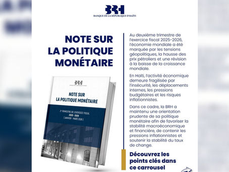 Croissance mondiale revue à la baisse : la BRH maintient le cap face aux chocs géopolitiques