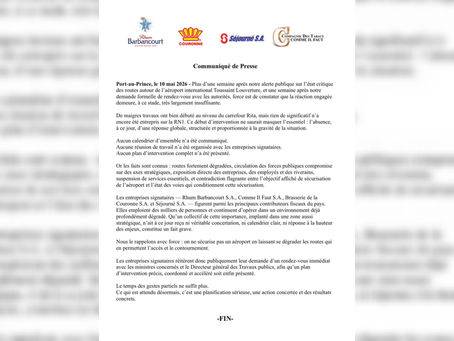 Alerte des entreprises sur l’état des routes autour de l’aéroport