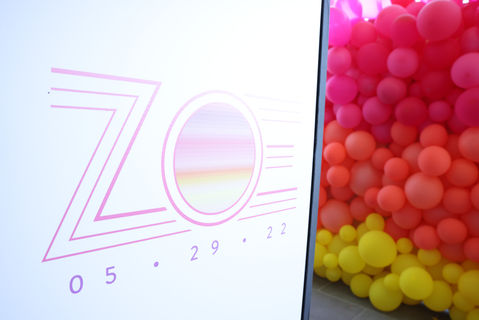 custom logo, custom branded logo, balloon design, custom balloon design, balloon wall, custom printed date, design by Carolyn Dempsey Design