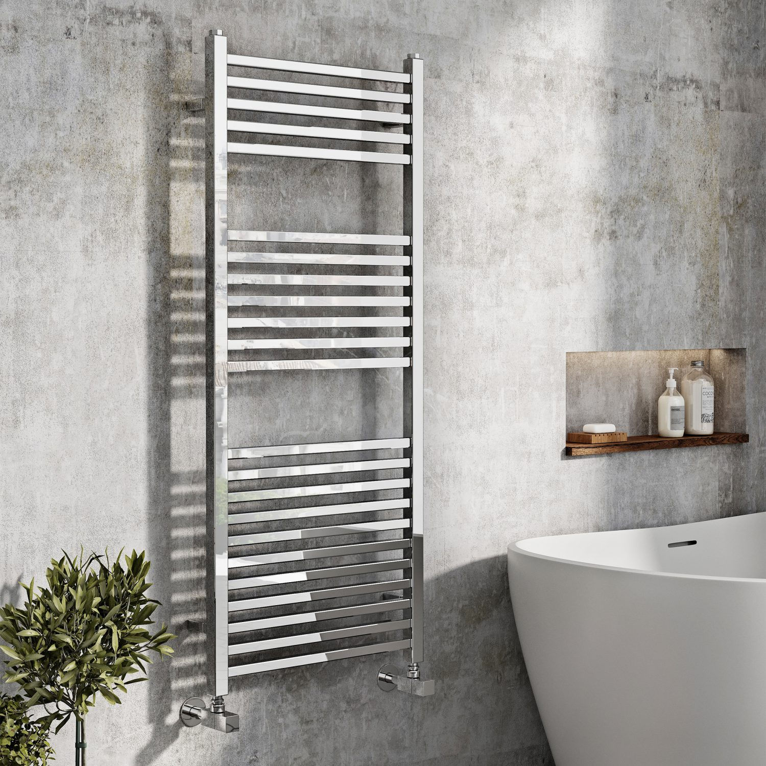Designer Chrome Towel Rail 500 X 800