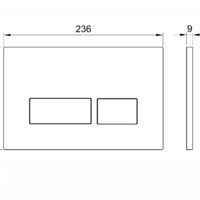 Thumbnail: Square Black Dual Flush Button