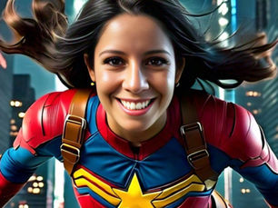 Image of Alicia as a Super Hero
