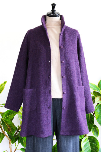 ウール混ブークレのカーディガン | グレープ元町 オンラインショップ