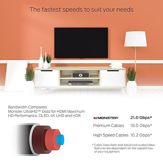 Miniature : Câble HDMI UHD doré de 1,2 m, résolution 4K, 60 Hz