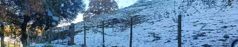 Snow covered landscape with Quest Drive
