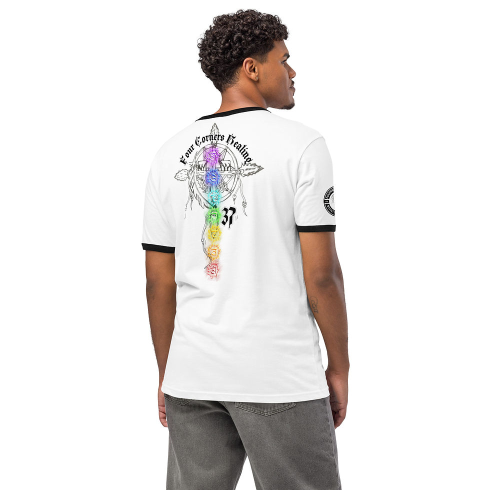 Thumbnail: Founded On Faith Chakra Unisex ringer t-shirt
