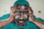 Mural of Man Grabbing His Face Yelling