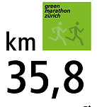 Kilometerangabetafel Green Marathon Zürich Kilometertafel