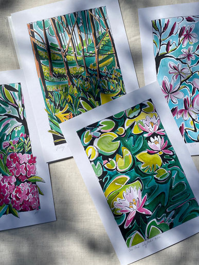 Gift for a Windsor Great Park lover. Nature inspired art prints of lily pong, daffodils and magnolia