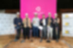 Ing. Santiago Benítez y Arq. Sebastián Benítez Bittar (Benítez Bittar), junto a Oscar Vidal, Daniel Mir y Gabriel Meilich (Terra Desarrollos), y Antonella Faranone (Hub Desarrollos).