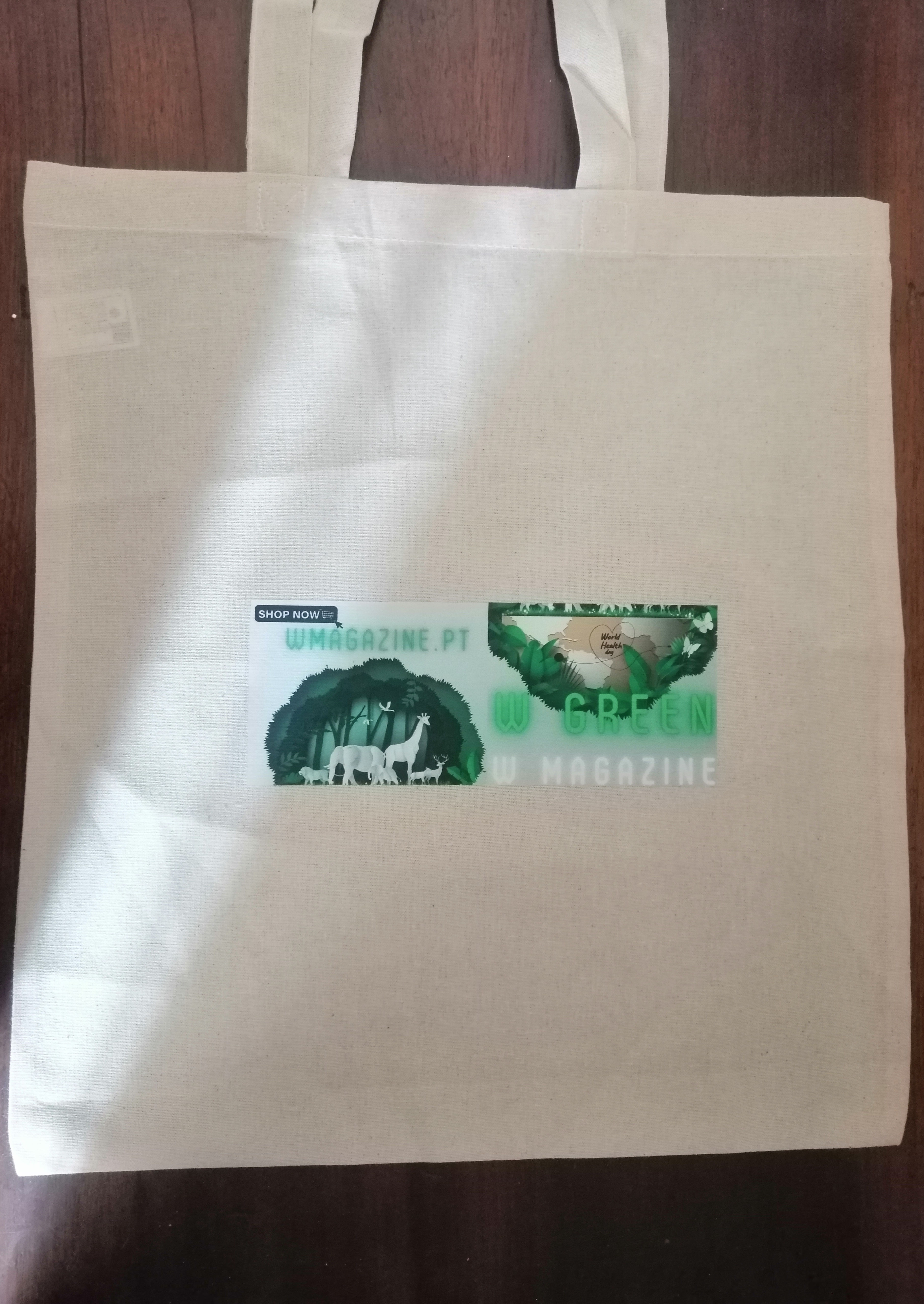 100% Cotton Health Day Ecological Bag (Height 41cm X Width 38cm, Handles 3cm)