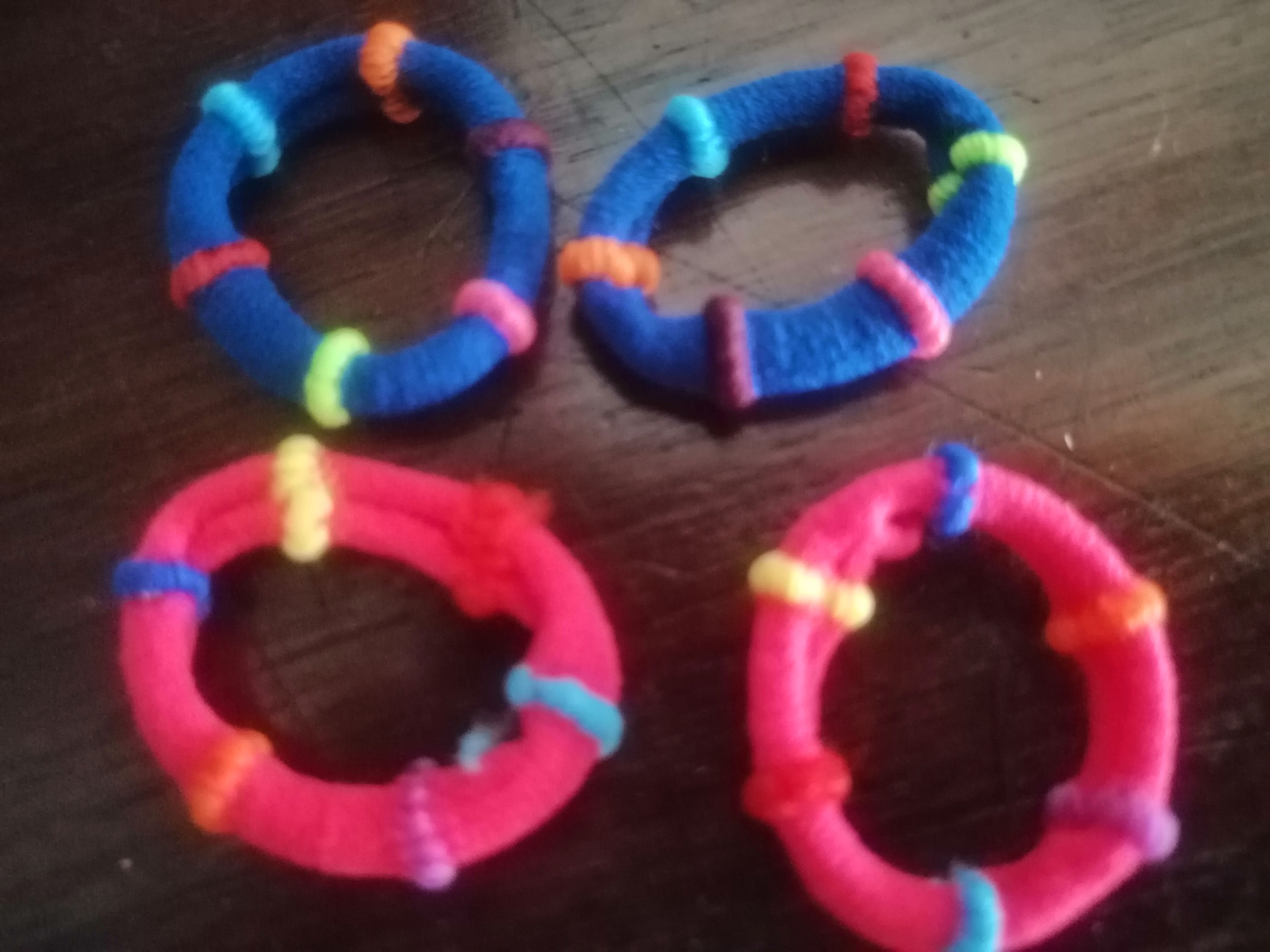 Pack 4 elásticos Kids = 2 vermelho + 2 azul