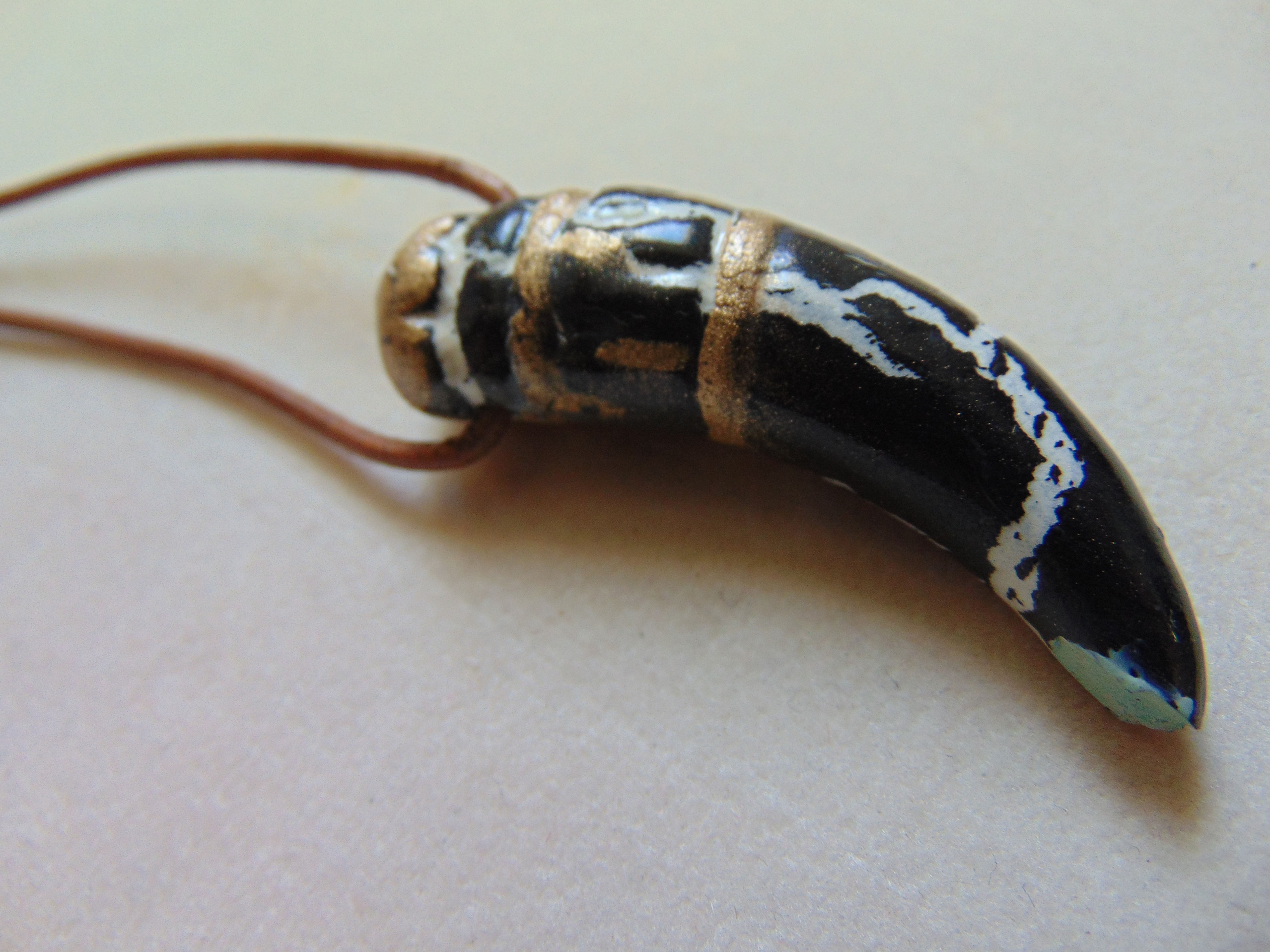 Colar + Berloque Corno de Porcelana Pintado à Mão