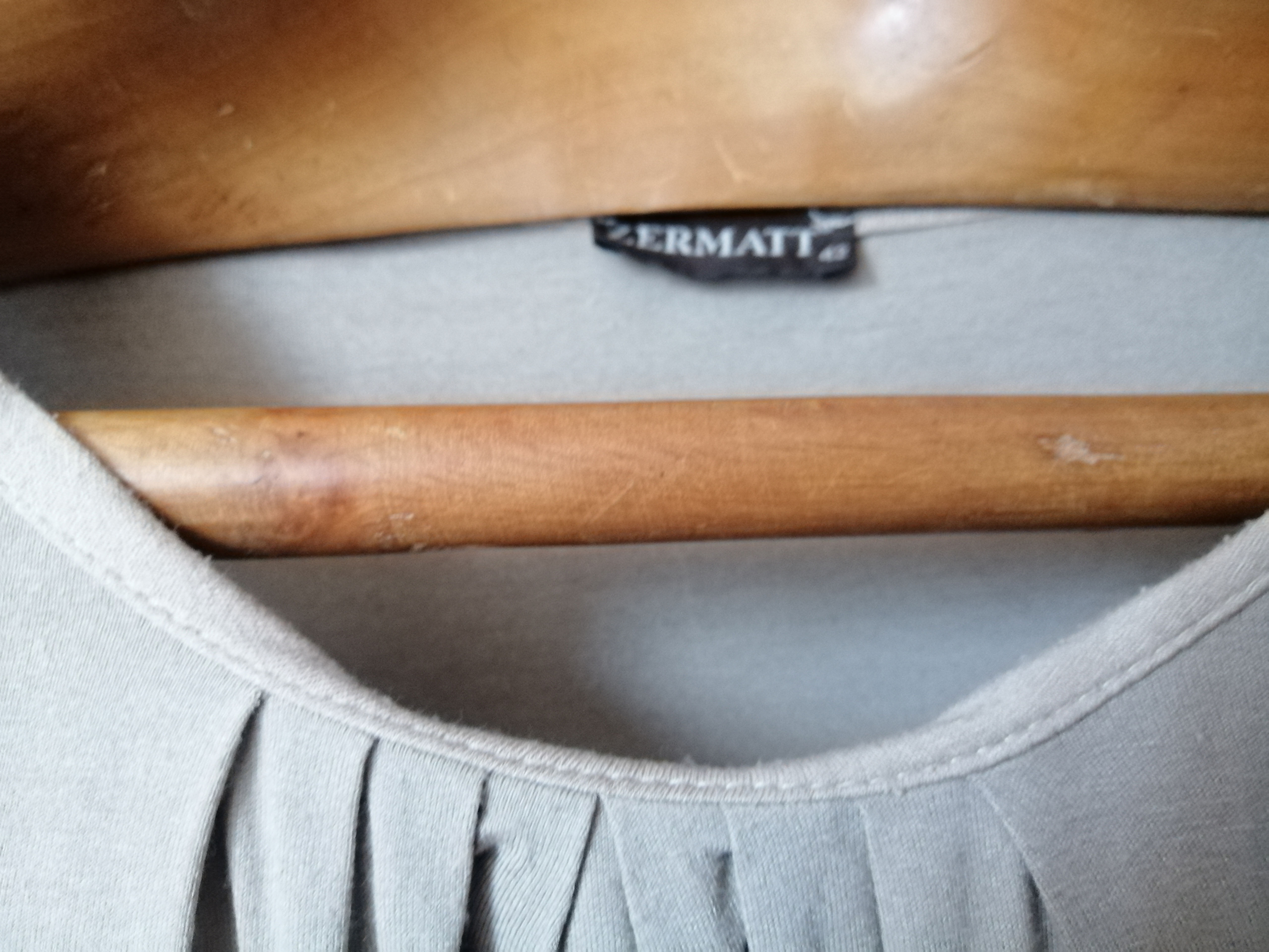 blusa creme larga franzido à frente mangas compridas T42 Zermati