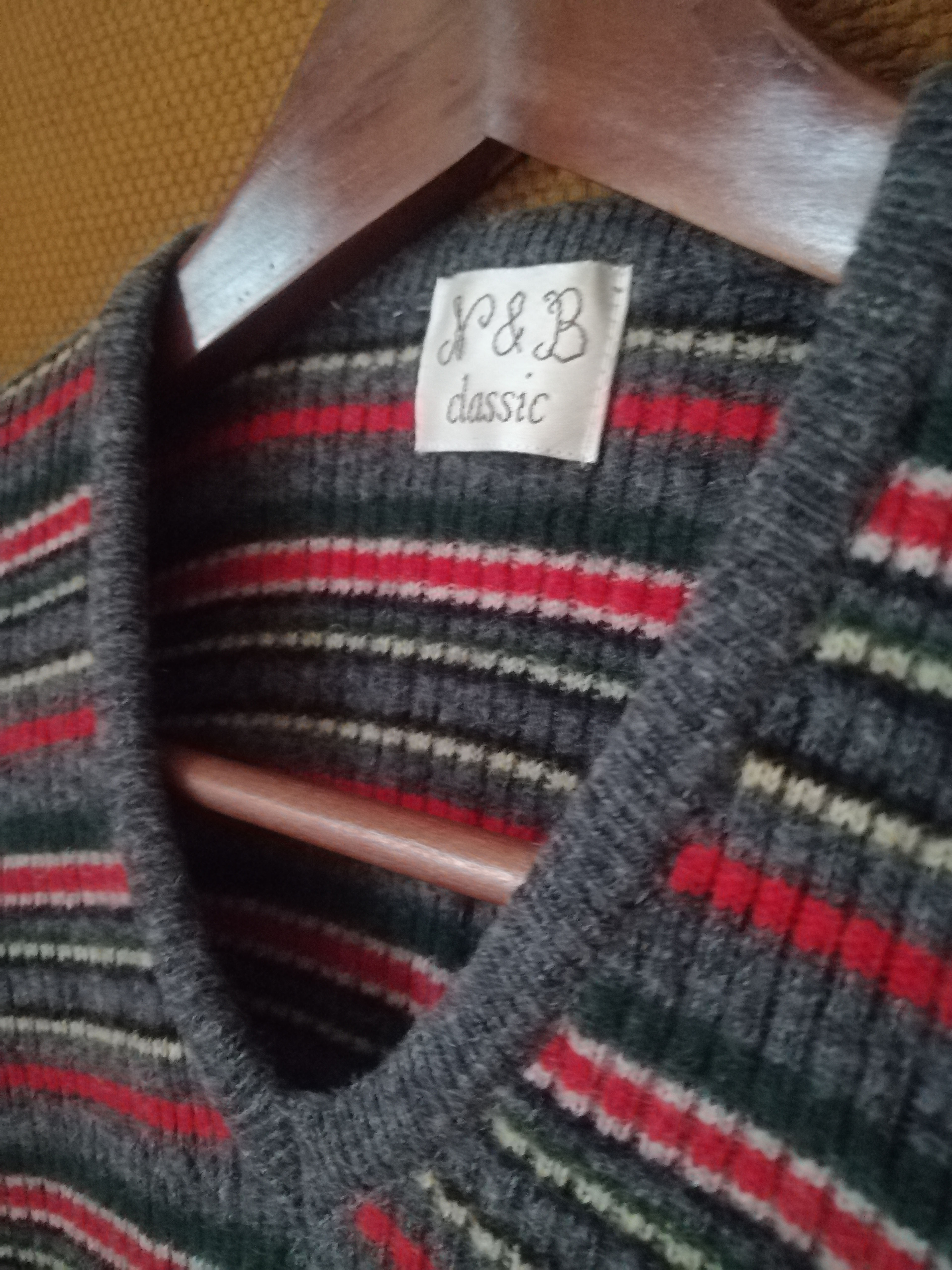 Camisola quente inverno riscas manga comprida Tamanho S/M N&B Classic