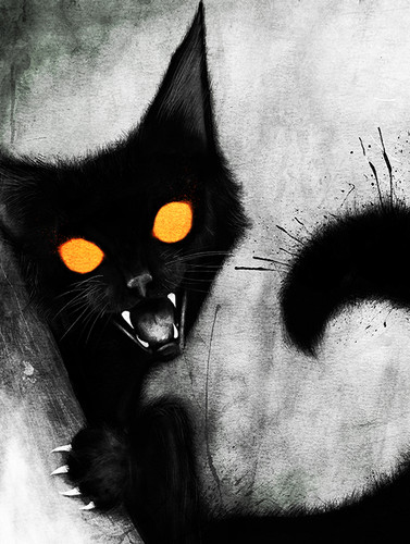 Angry Black Cat Print - Dave Dick Illustration