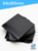 34 x 50mm gloss black heat shrink band flat