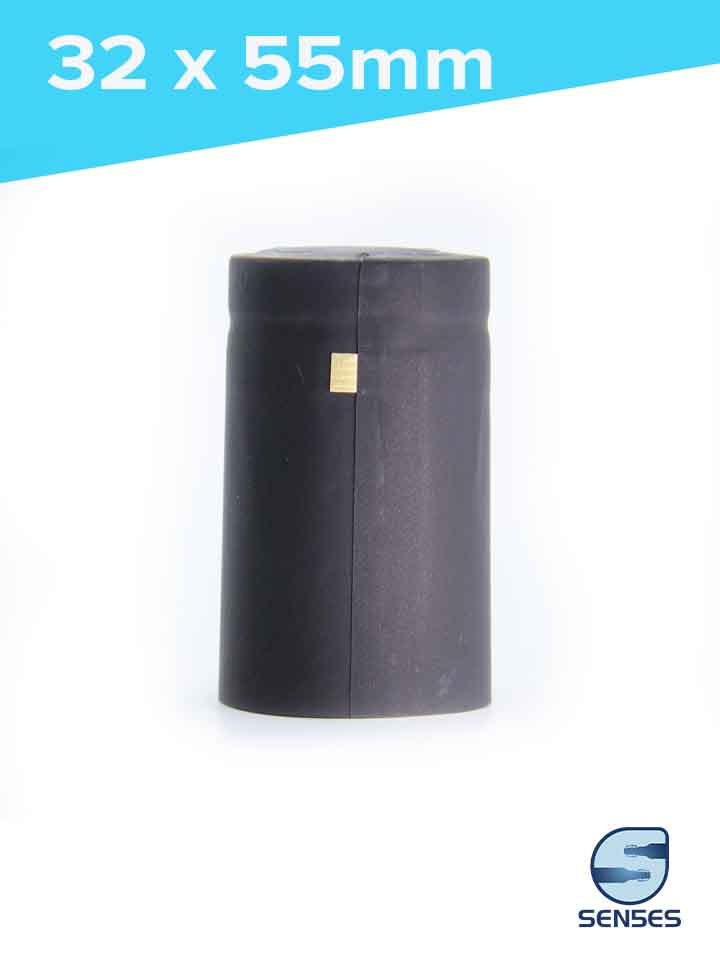 32 x 55mm Black PVC Capsules