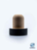 Thumbnail: 18.5mm Synthetic cork black plastic top front view