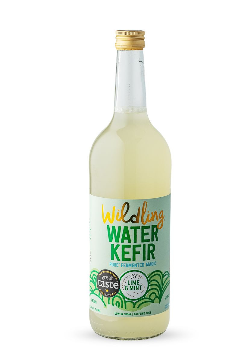 Wildling's award winning lime and mint water kefir