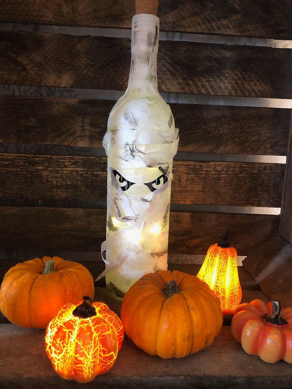 Halloween spooky bottle decoration