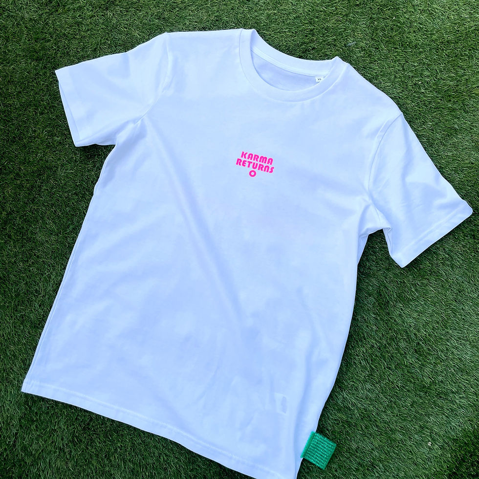 Miniaturbild: Karma returns Shirt, Tennis, weiß, pink