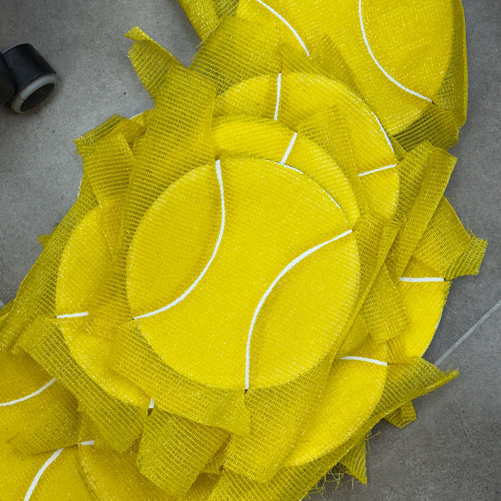 Miniaturbild: Gelbe Tennisball Handtasche handgenäht