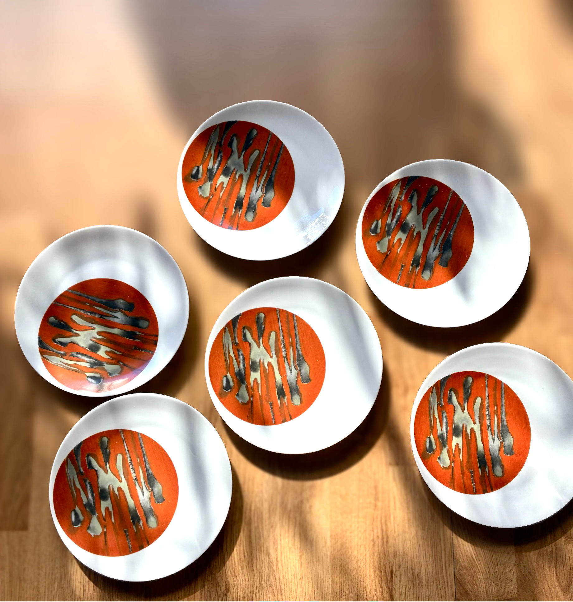 Assiettes dessert porcelaine Pierre Cardin 70s