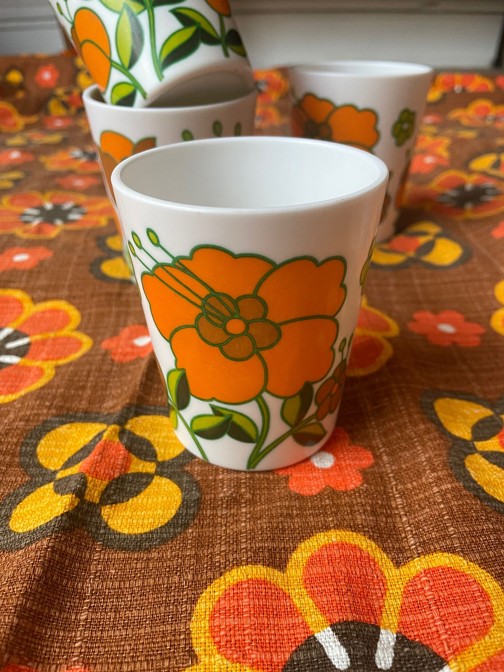 Miniature : 3 bols/4 gobelets melamine Tefal 70s