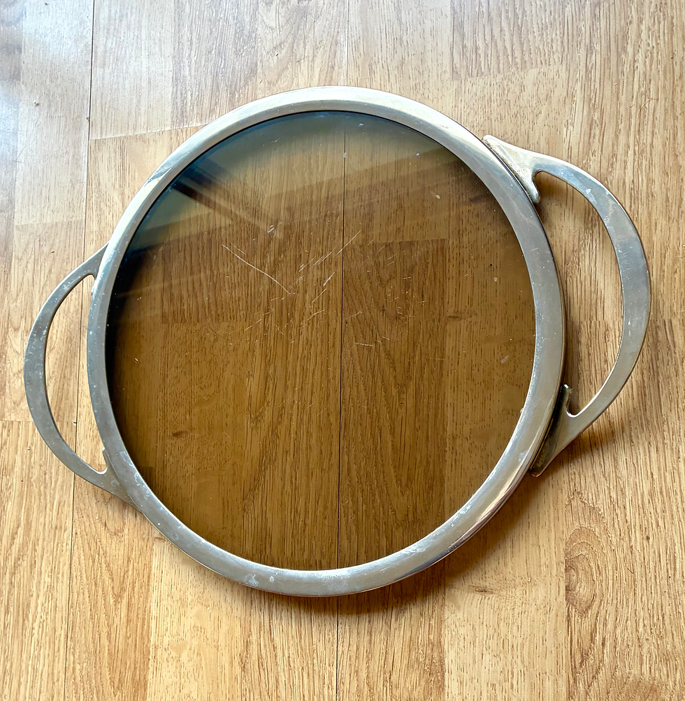 Miniature : Plateau verre et métal, Italie, 70s