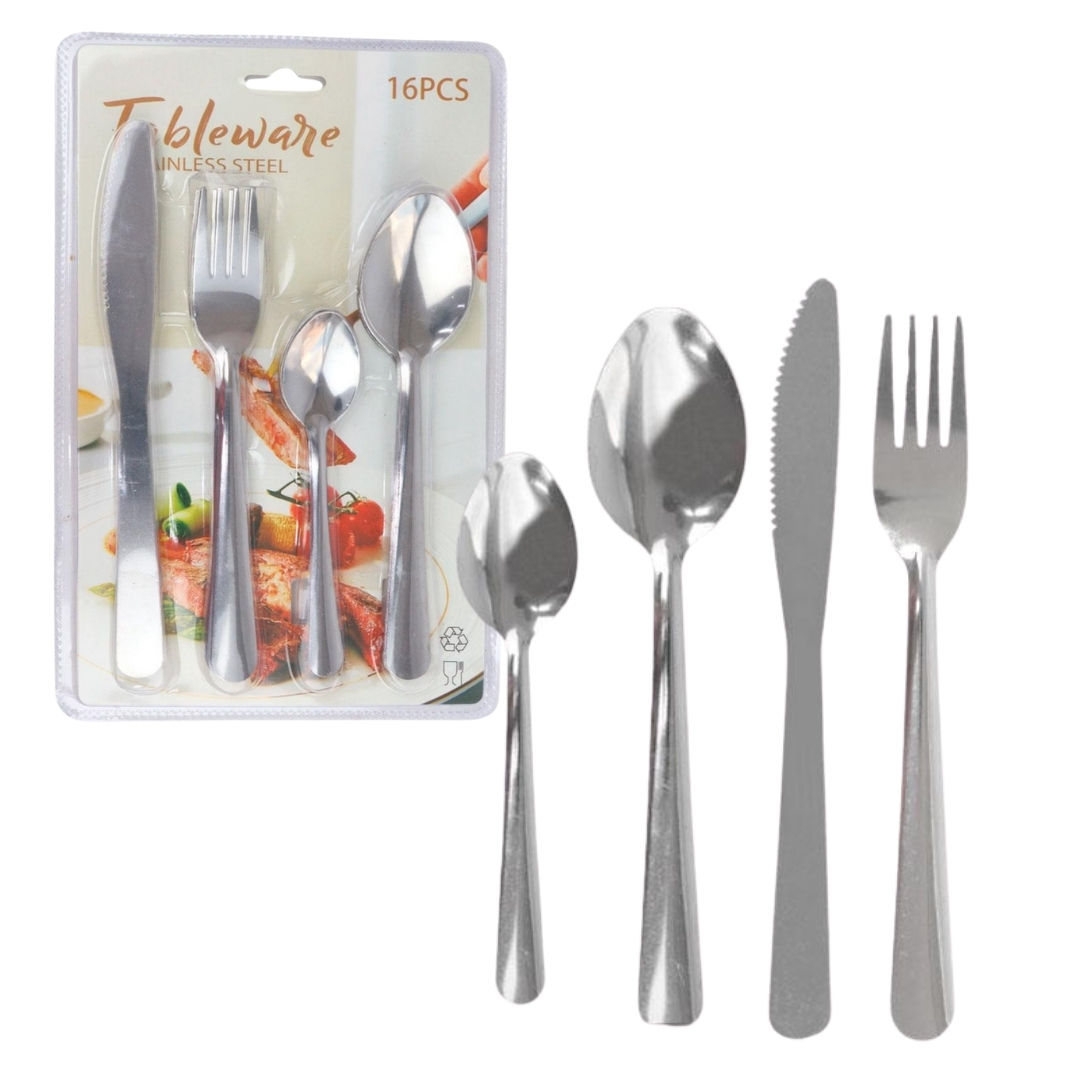 Kit Talheres de Mesa | 16 Peças | Inox