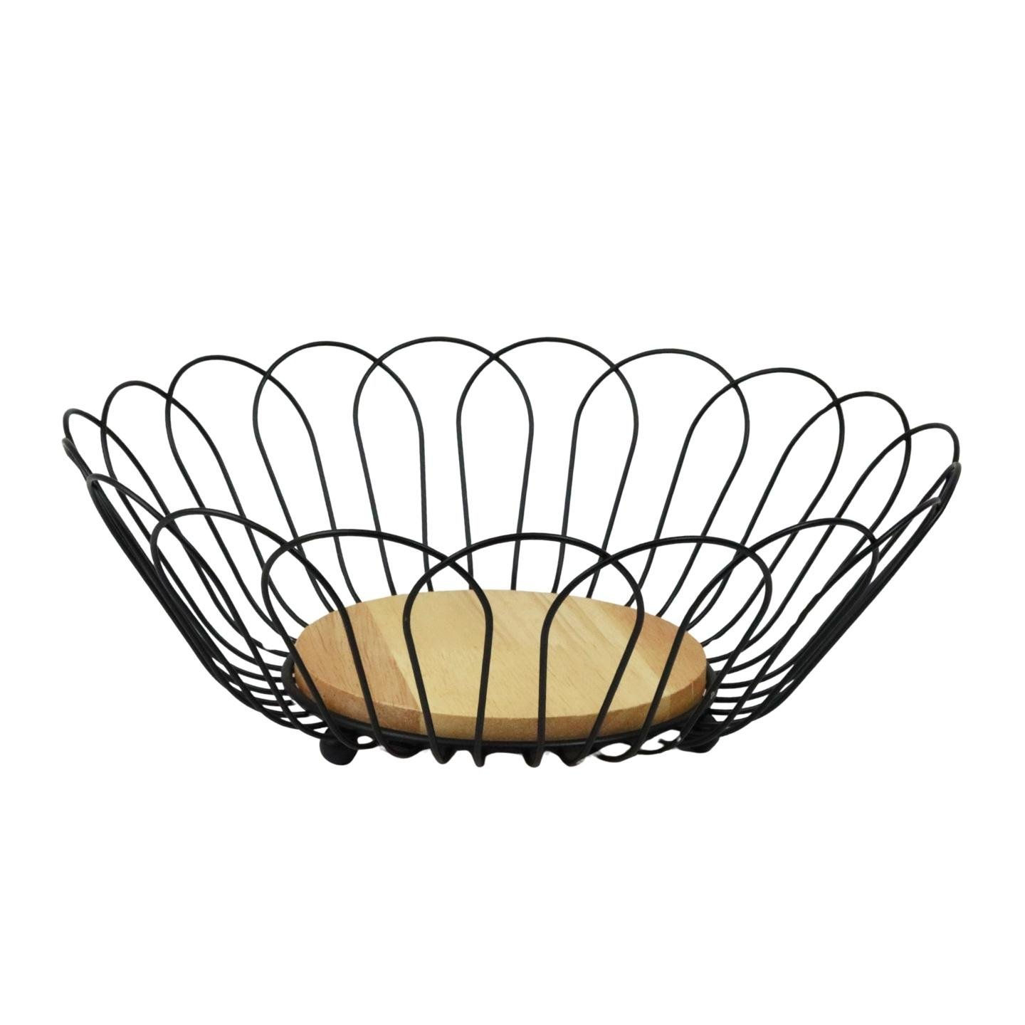Fruteira de Metal 28,5cm Aramada Redonda