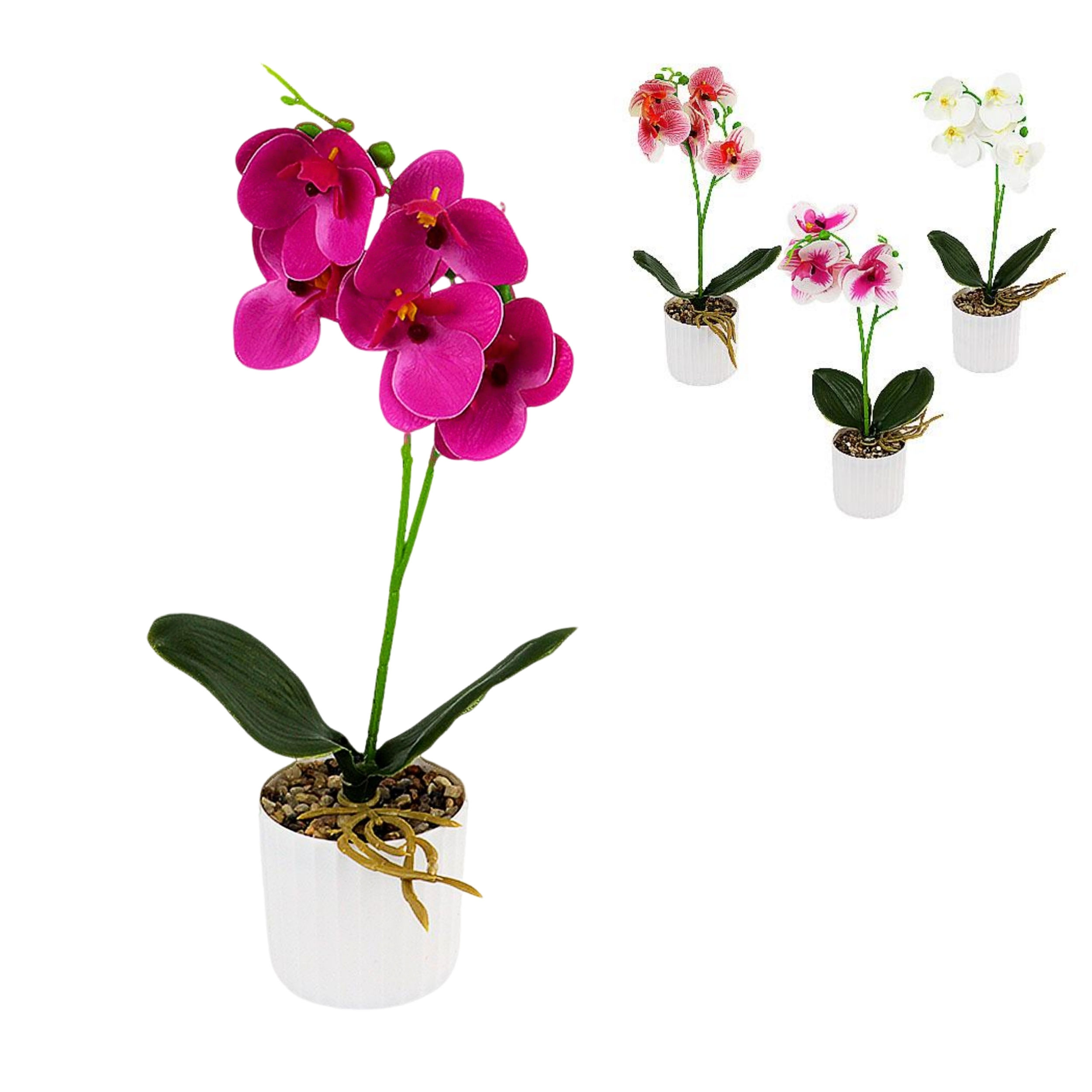 Vaso Decorativo de Plástico com Flor Artificial